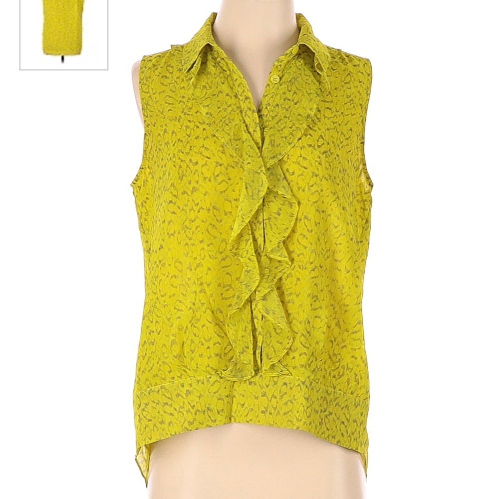 Cabi ruffled sleeveless blouse